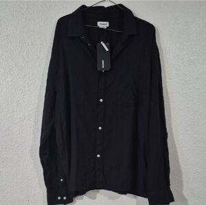 Weekday Black Casual Button Down Shirt